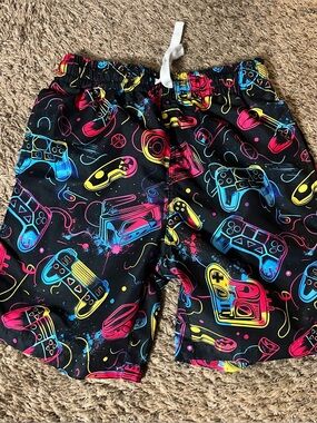 Boys game controller swim trunks